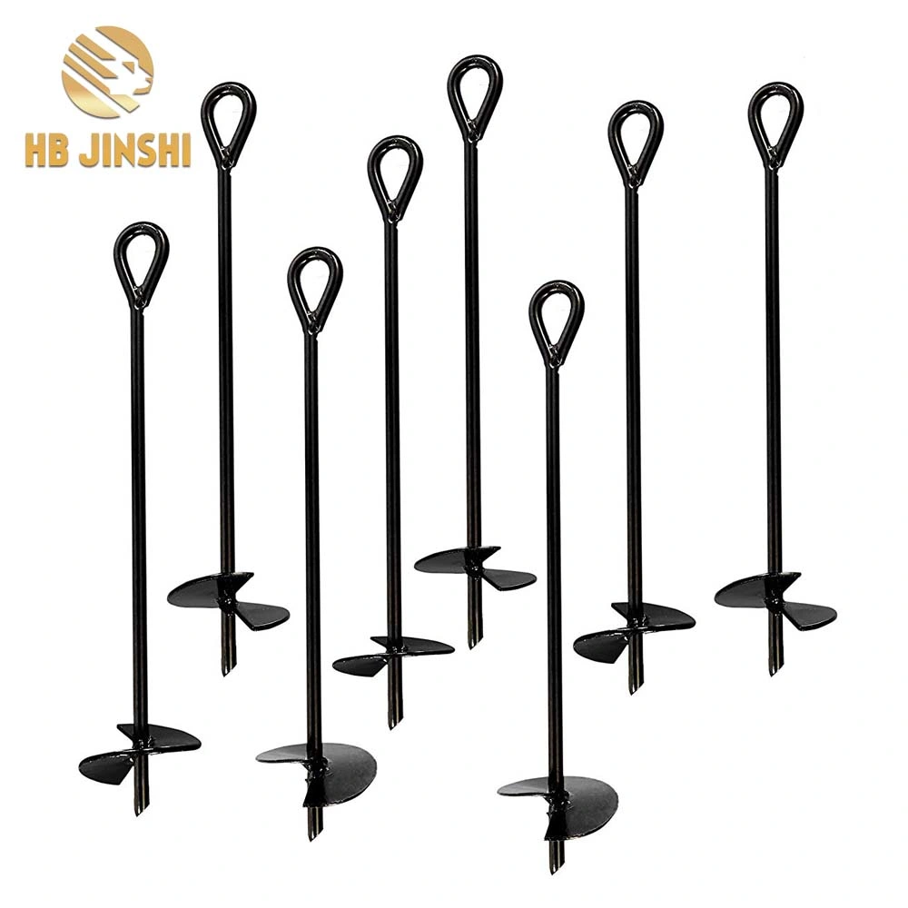 18" Powder Coated Galvanized Tent Anchor Stake Helix Earth Auger Anchors