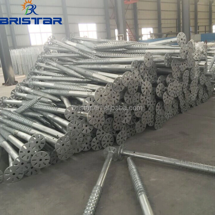 Hot Galvanized Solar Ground Panel Structure Steel Grounding Spiral Pile Screw Anchor for Sale